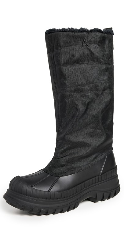 GANNI Outdoor High Shaft Shearling Boots Black