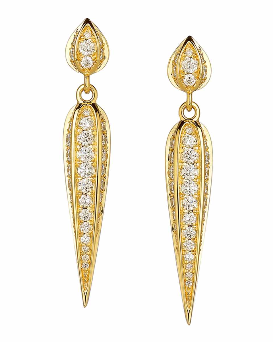 18K Champagne Diamond Dangle Earrings