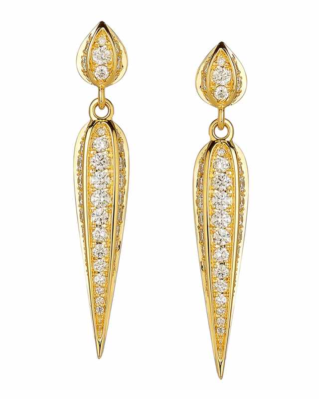 18K Champagne Diamond Dangle Earrings