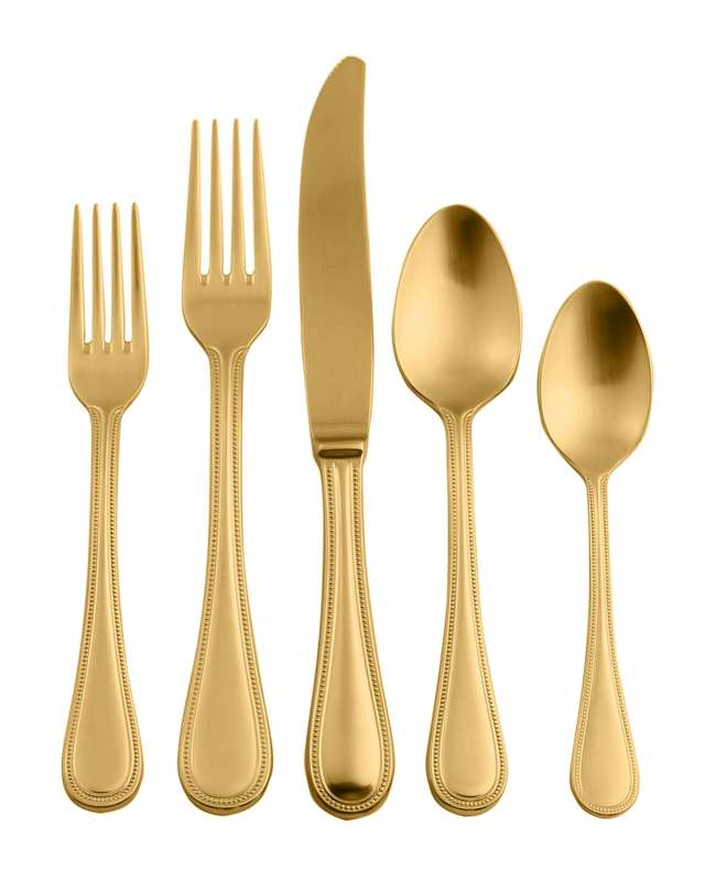 Perla Ice Oro 5-Piece Flatware Set