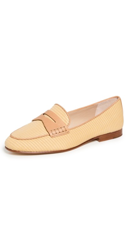 Veronica Beard Penny Raffia Loafers Natural