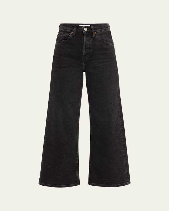 High-Rise Wide Crop Jeans