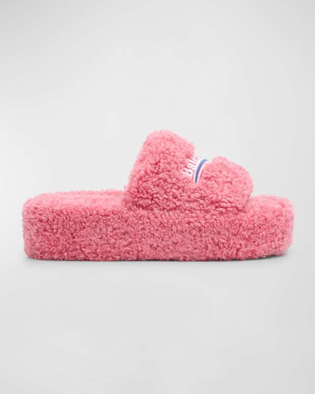 Furry Platform Sandals