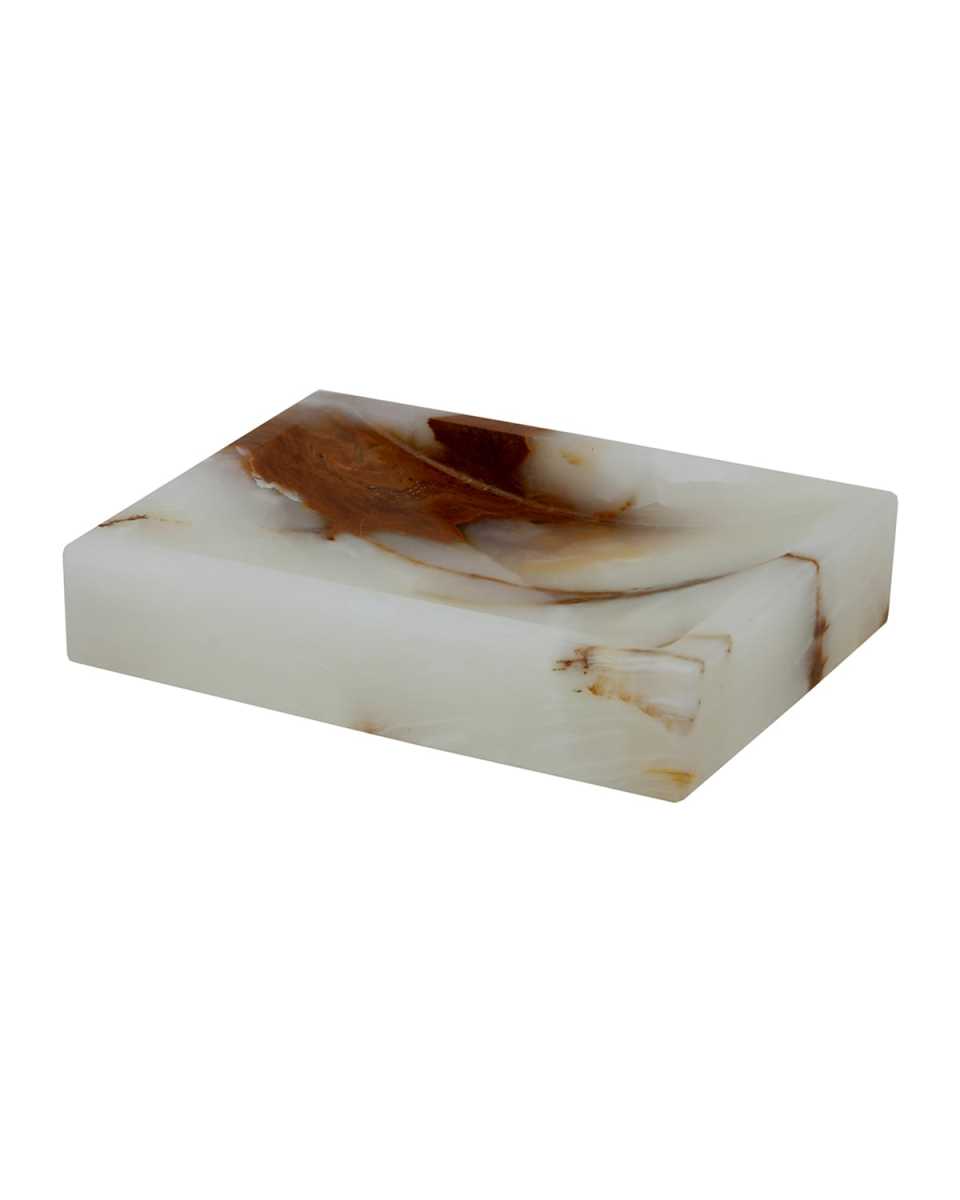 Myrtus Collection Square Light Green Onyx Soap Dish