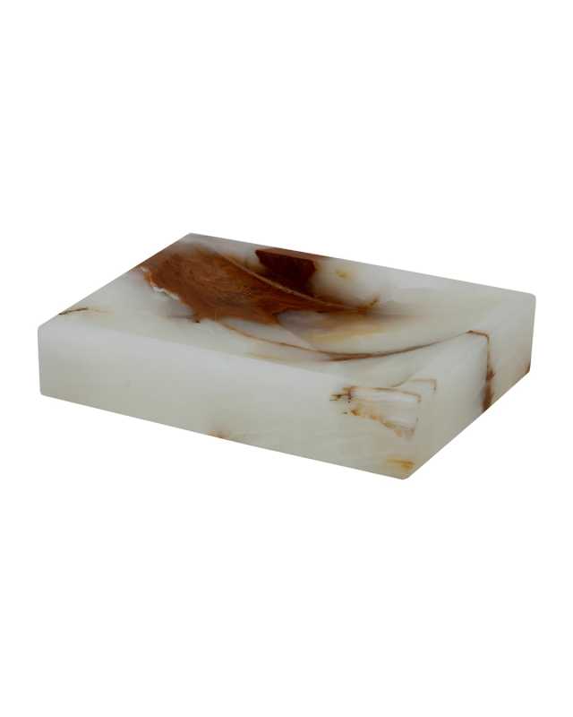 Myrtus Collection Square Light Green Onyx Soap Dish