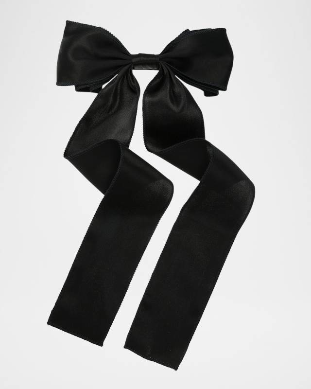 Long Satin Bow Barrette