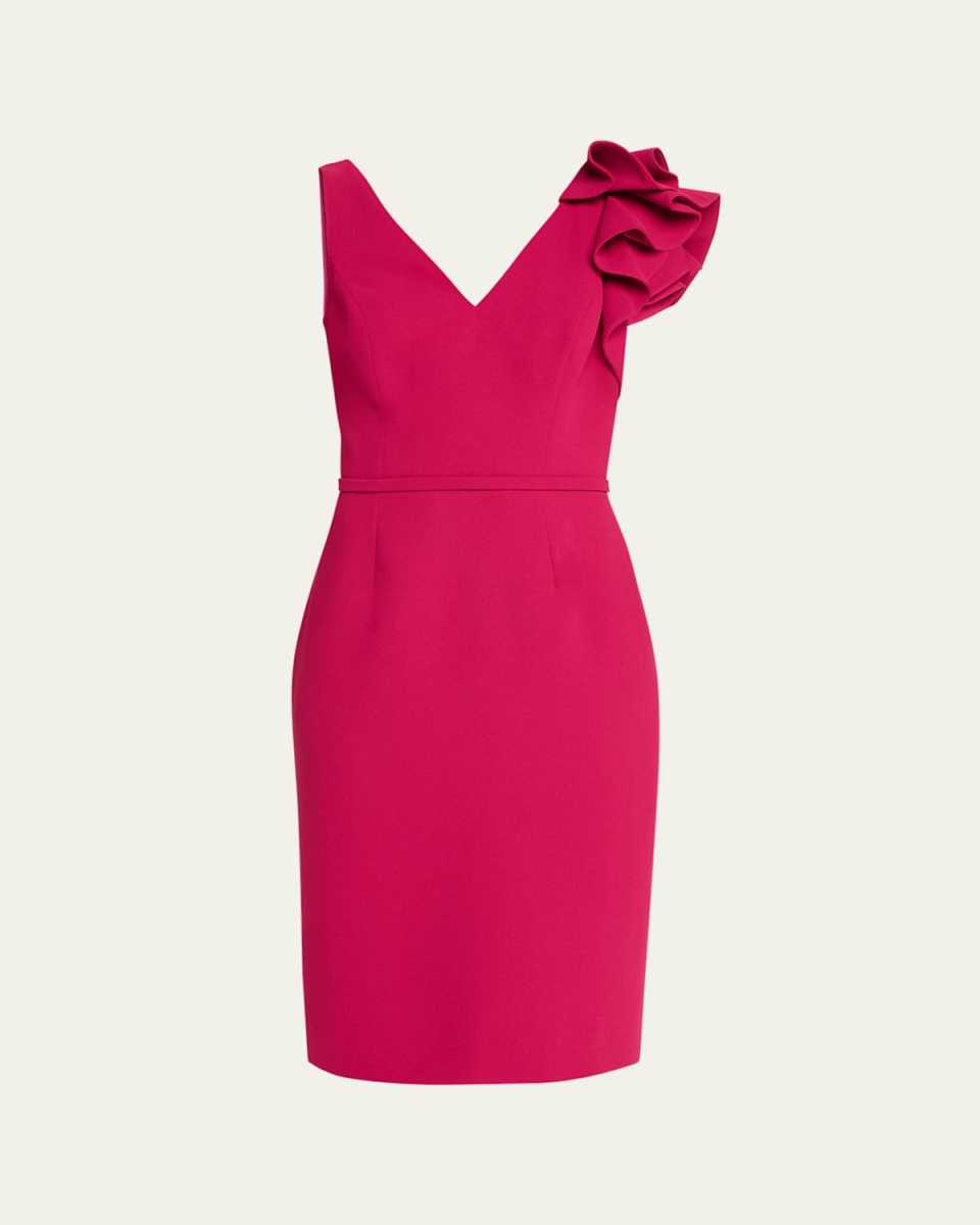 Sleeveless Ruffle Crepe Dress