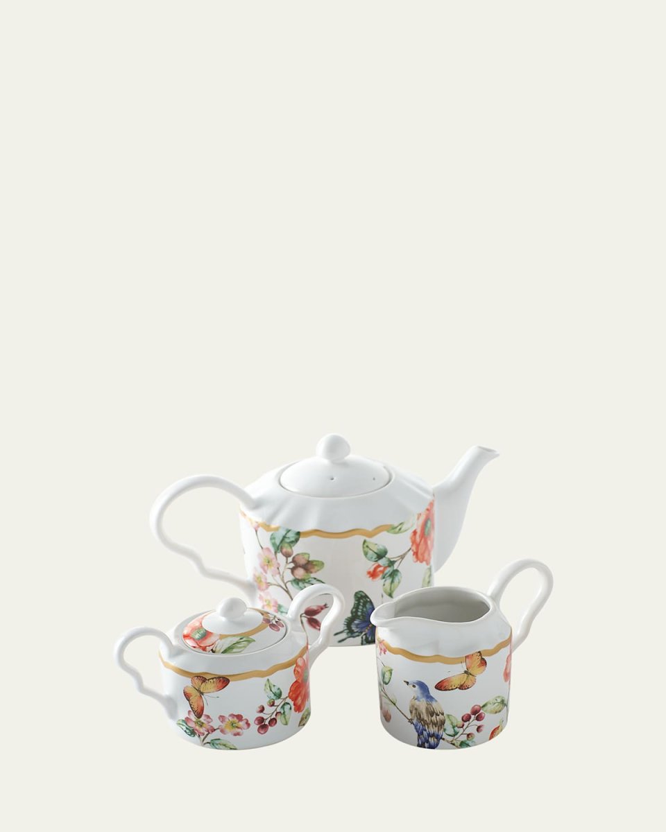 Ambri Teapot, Sugar, and Creamer Set