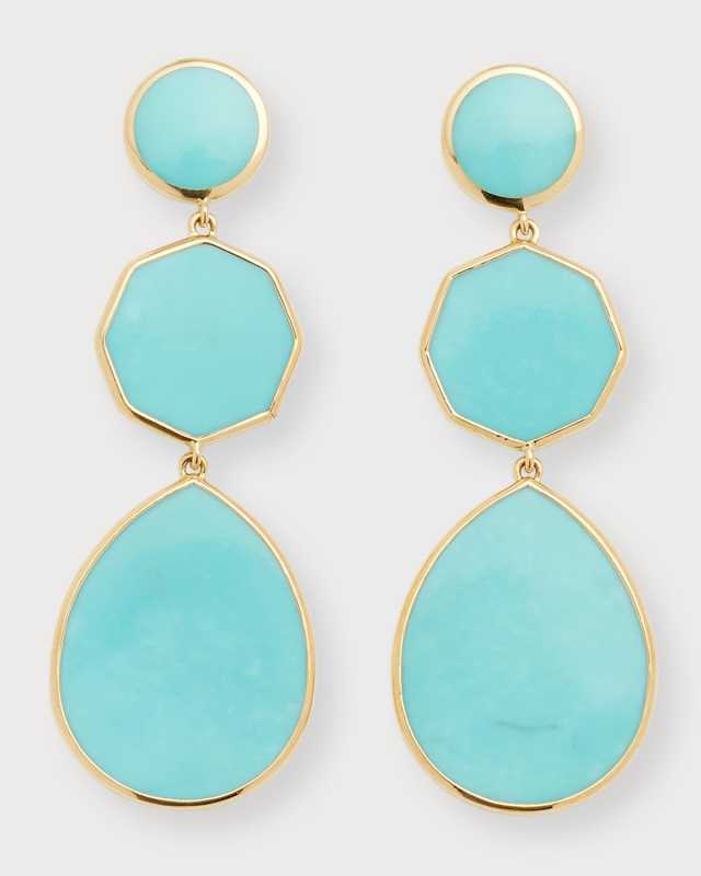 Crazy 8's 3-Stone Drop Earrings in 18K Gold