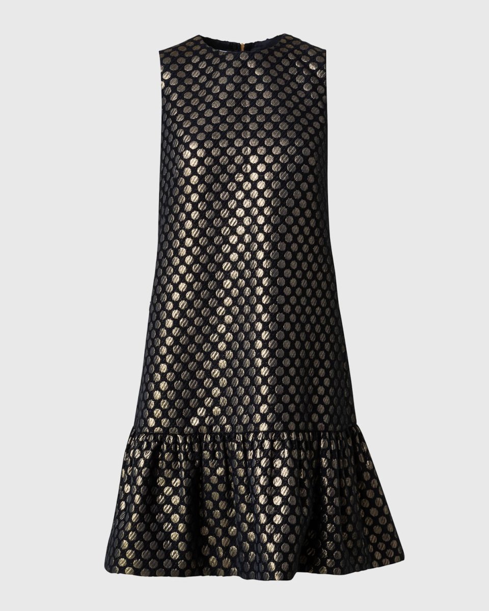 Metallic Polka Dot Jacquard Dress