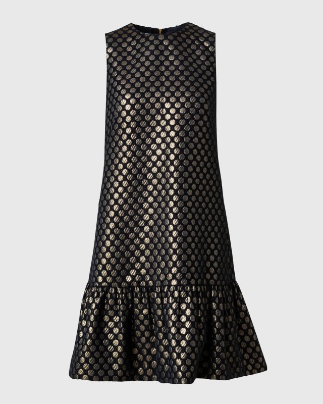 Metallic Polka Dot Jacquard Dress