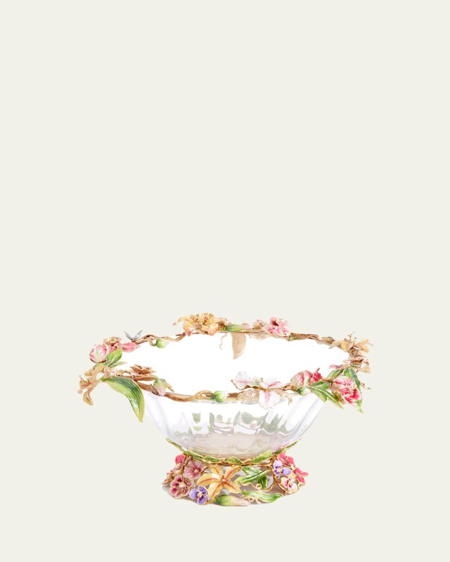 Dutch Floral Glass Bowl