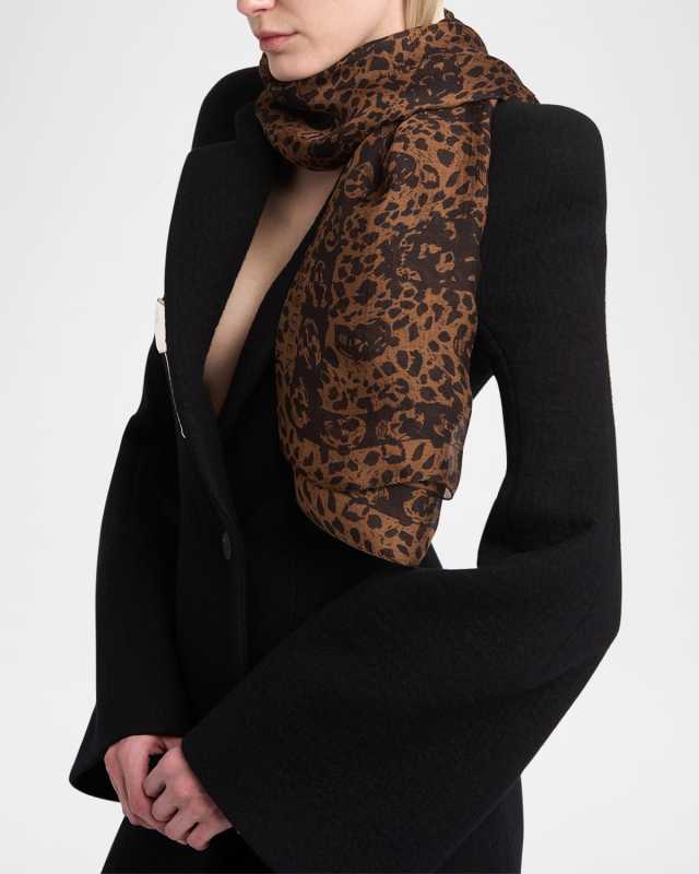 Leopard Skull Silk Scarf