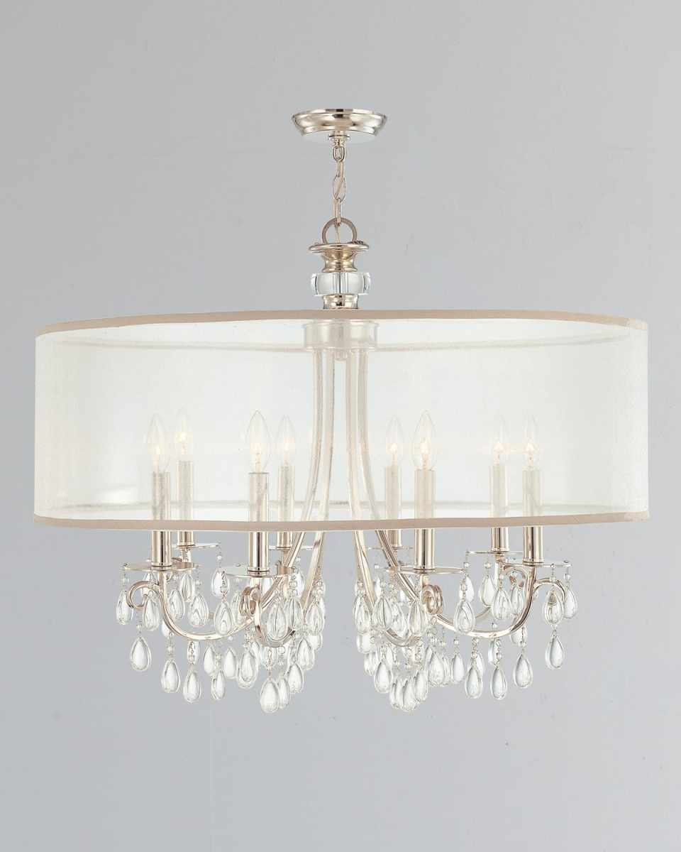 Hampton 8-Light Drum Shade Chrome Chandelier