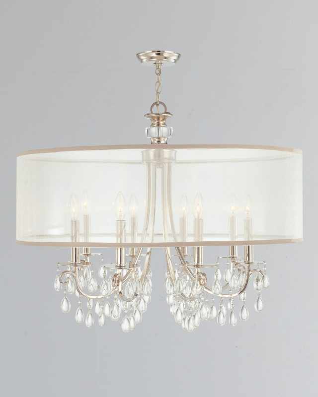 Hampton 8-Light Drum Shade Chrome Chandelier