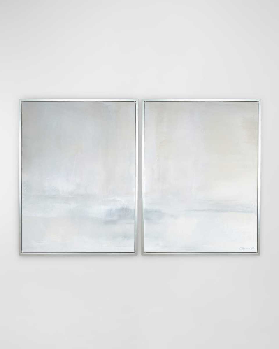 "Promontory" Hand-Embellished Giclee Diptych on Canvas Wall Art by Carol Benson-Cobb