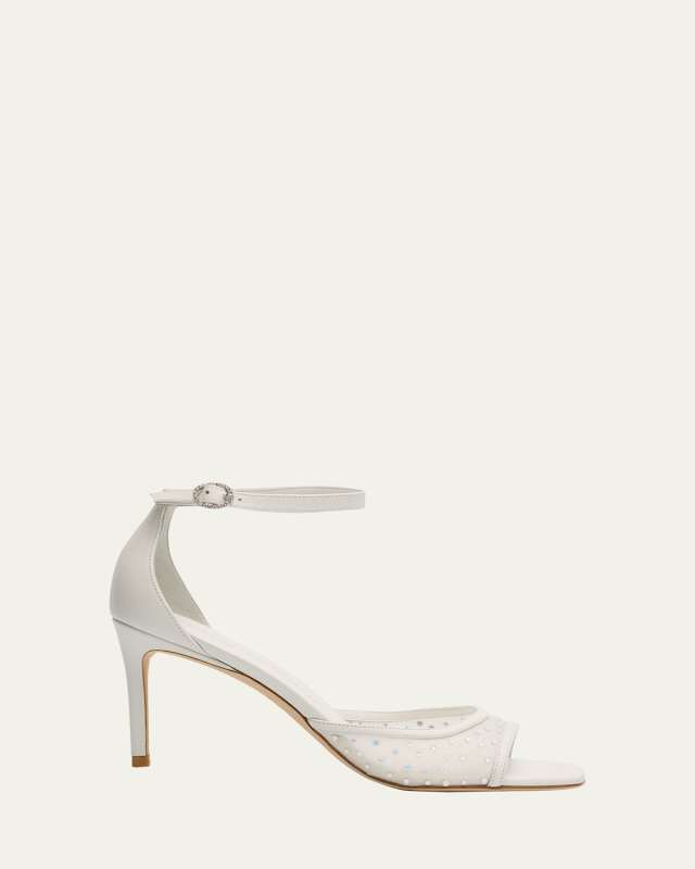 Nudistia Crystal Mesh Ankle-Strap Sandals