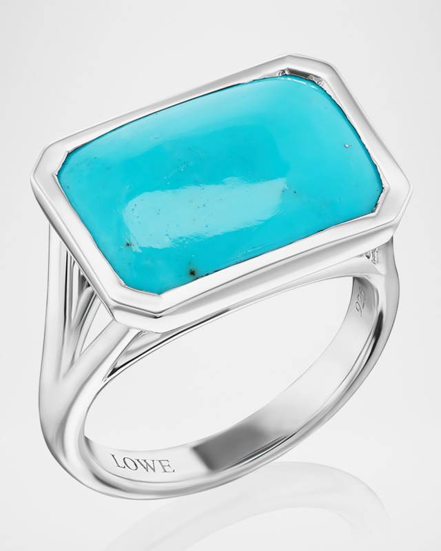 Sterling Silver Turquoise Cabochon Joni Ring