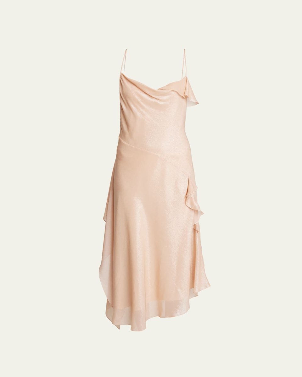 Bias-Cut Cami Asymmetric Slip Dress