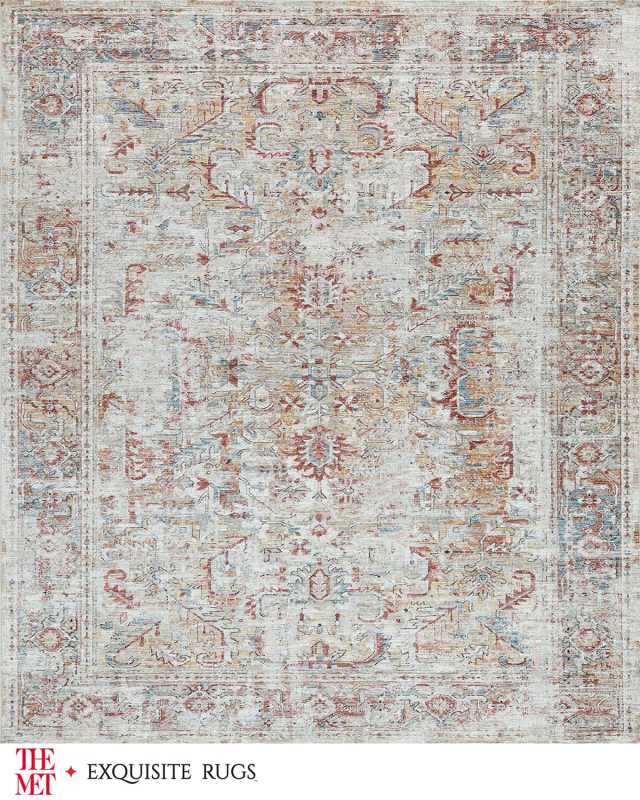 Antique Loom Cream & Rust Rug, 9' x 12'