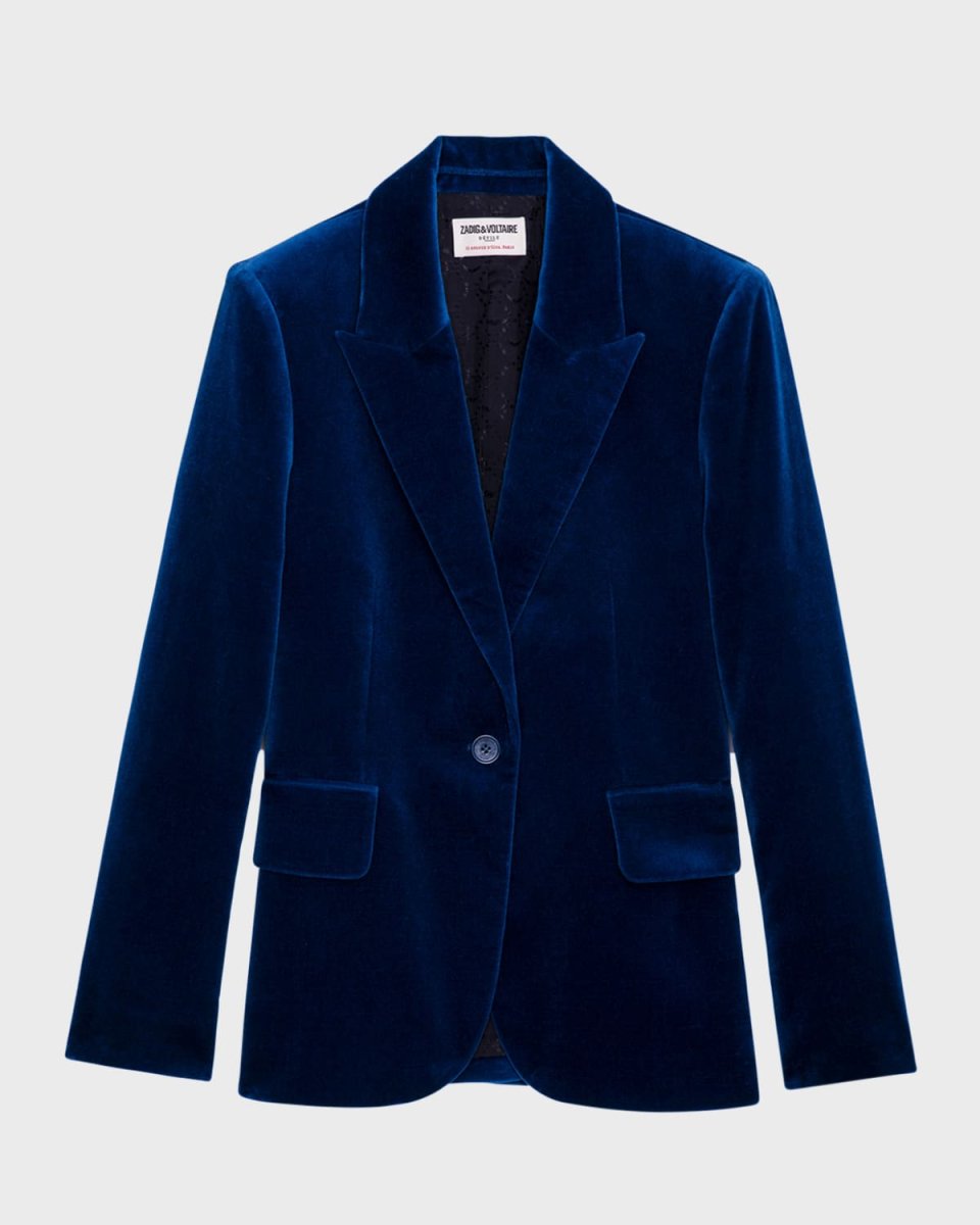 Vavy Velvet Single-Breasted Blazer