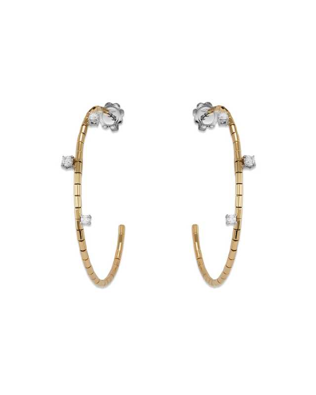 18k Magic Snake Diamond Hoop Earrings