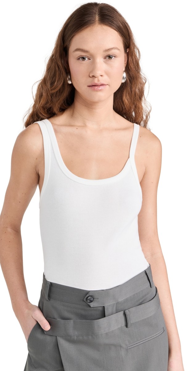 St. Agni Cotton Asymmetrical Tank White