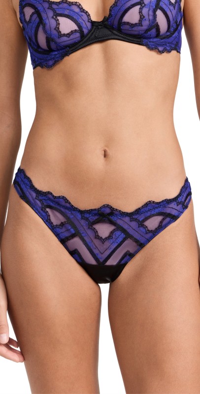 Fleur du Mal Hendrix Embroidery Cheeky Panties Black