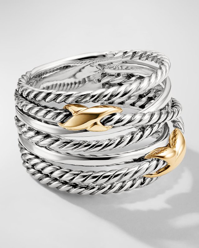 Double X Crossover Ring, 13mm