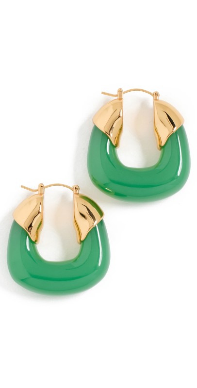 Lizzie Fortunato Organic Hoops In Sage Gr
