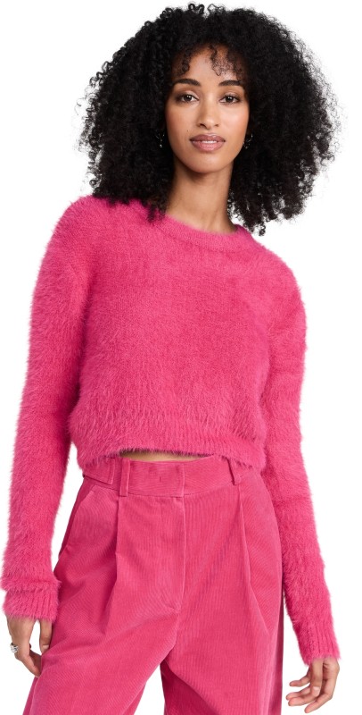 Juun. J Special Yarn Destroyed Round Neck Pullover Pink