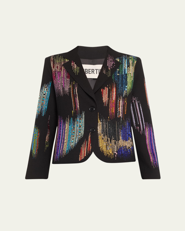 FWB Short Blazer Jacket with Crystal Detai