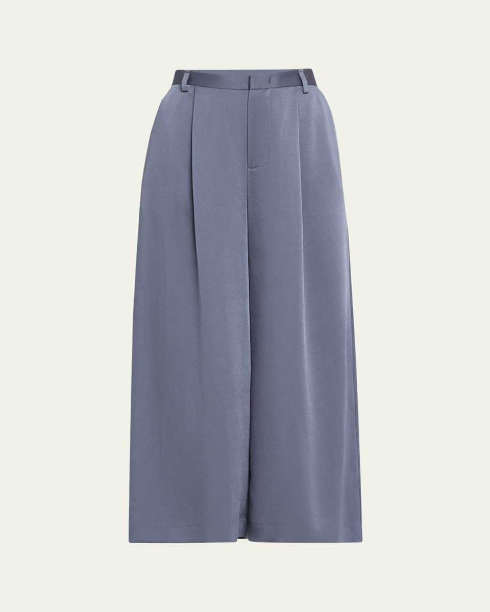 Mid-Rise Satin Culottes