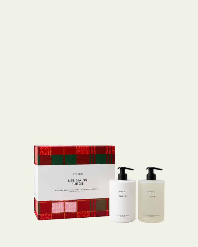 Les Mains Suede Hand Wash and Hand Lotion Gift Set, 2 x 15.2 oz.