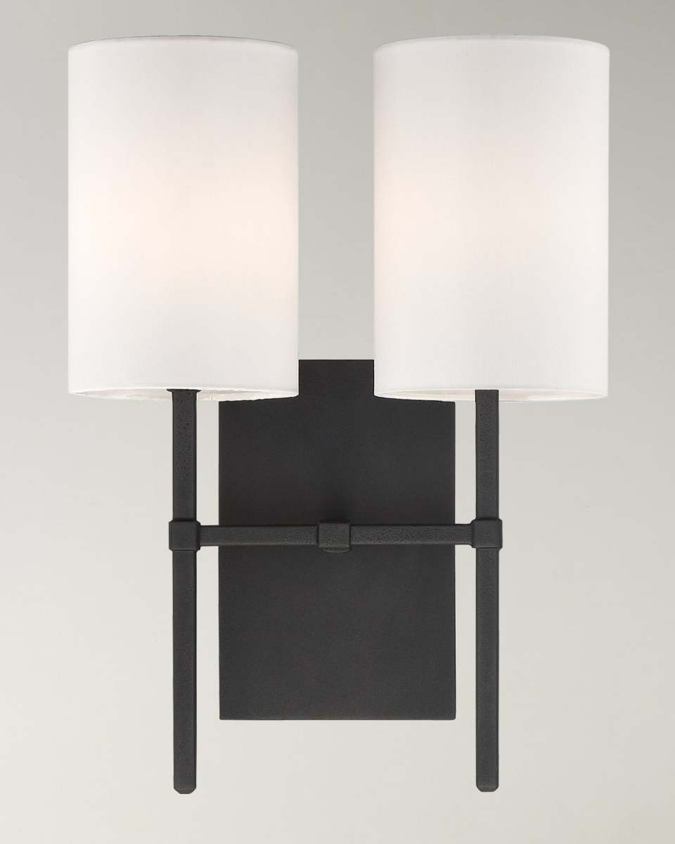 Veronica 2-Light Black Wall Sconce