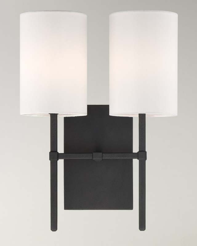 Veronica 2-Light Black Wall Sconce