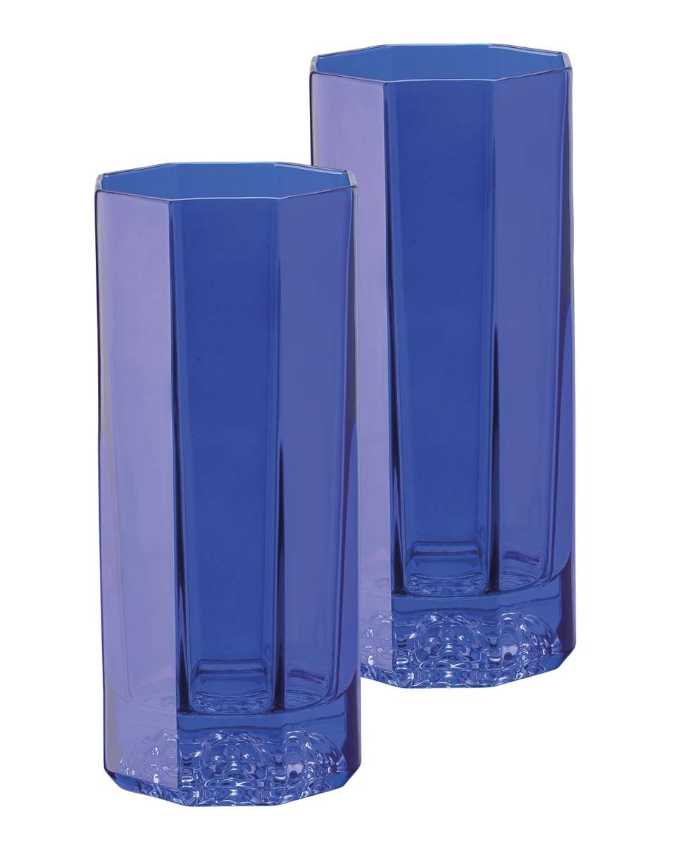 Medusa Lumiere Amber Long Drinking Glasses, Set of 2
