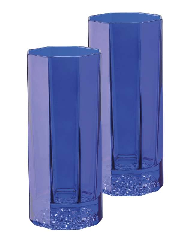 Medusa Lumiere Amber Long Drinking Glasses, Set of 2
