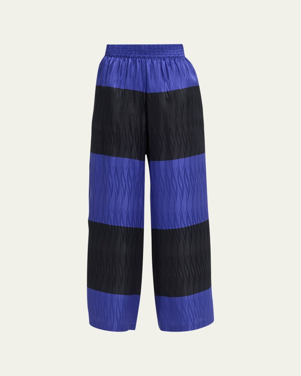 Melina Stripe Wide-Leg Silk Pants