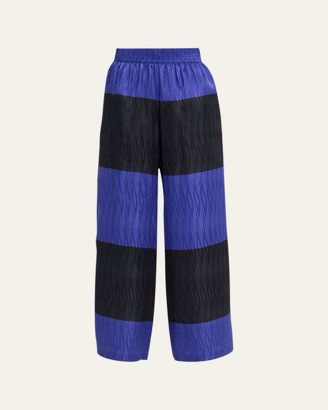 Melina Stripe Wide-Leg Silk Pants