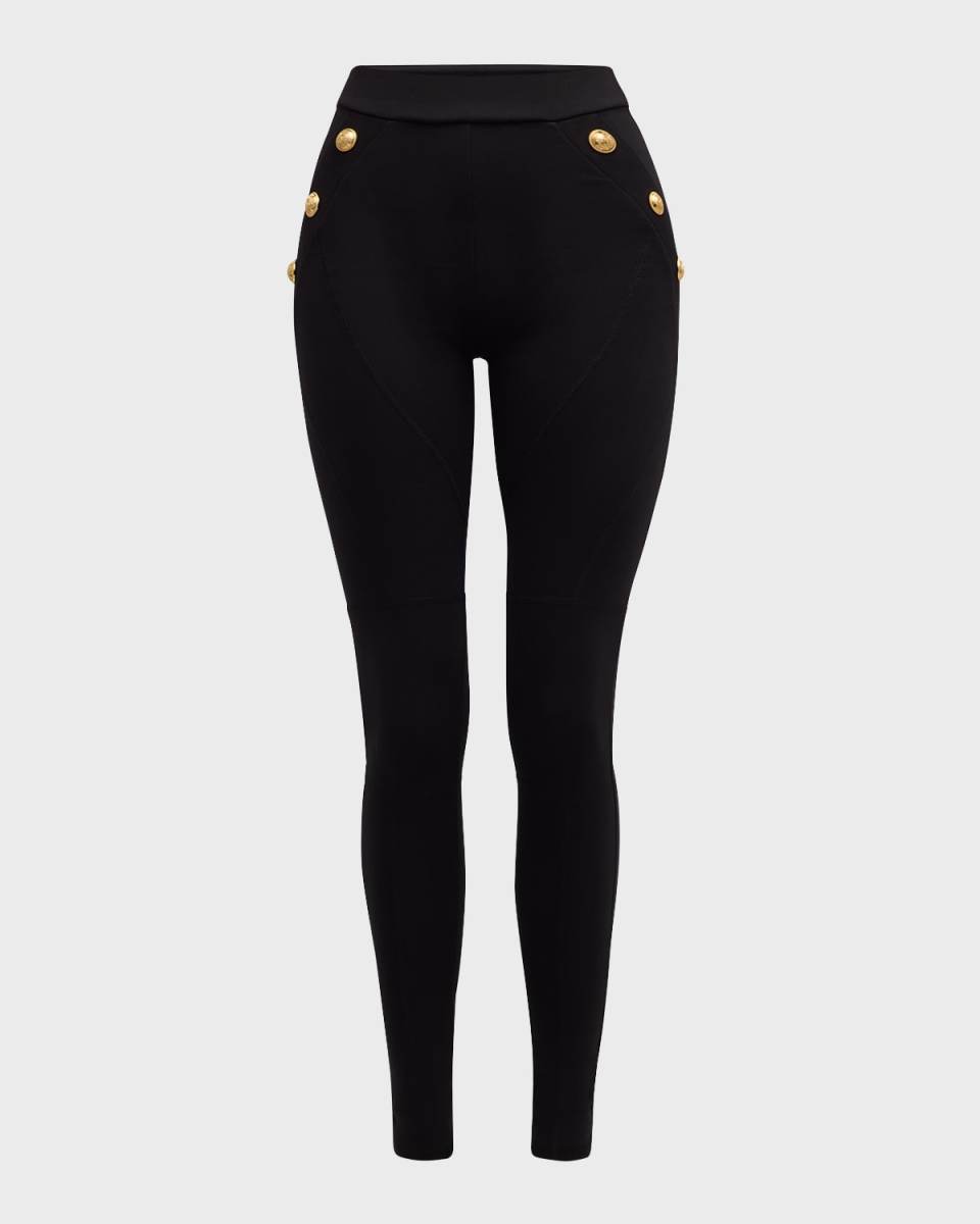 6-Button Jersey Leggings