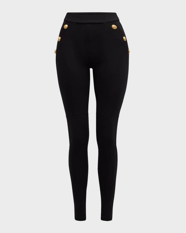6-Button Jersey Leggings