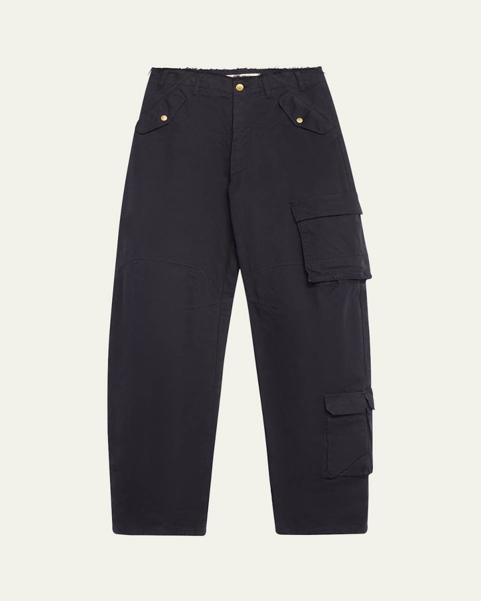 Rosalind Canvas Bow-Leg Cargo Pants