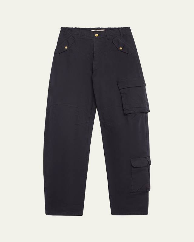 Rosalind Canvas Bow-Leg Cargo Pants
