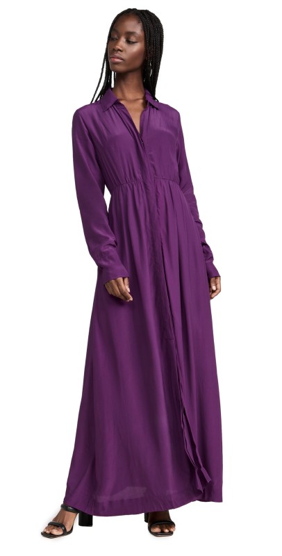 SWF Long Sleeve Button Upaxi Dress Plum