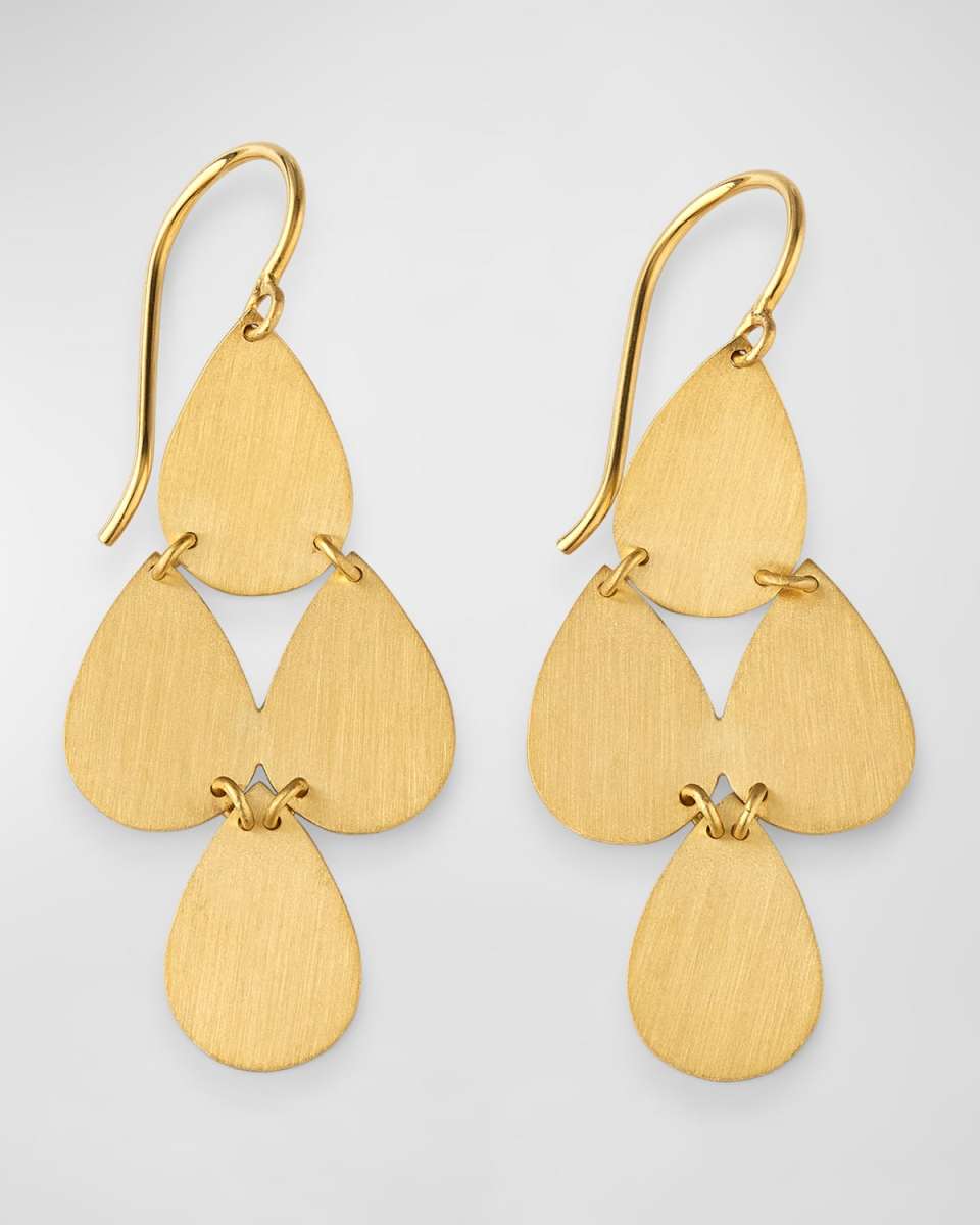 18K Yellow Gold Drop Chandelier Earrings