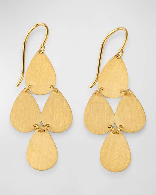 18K Yellow Gold Drop Chandelier Earrings