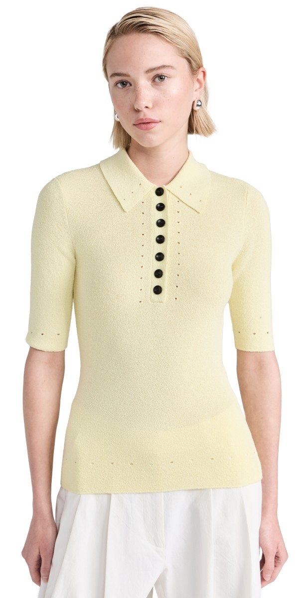 Proenza Schouler White Label Spencer Blouse In Boucle Viscose Citrine