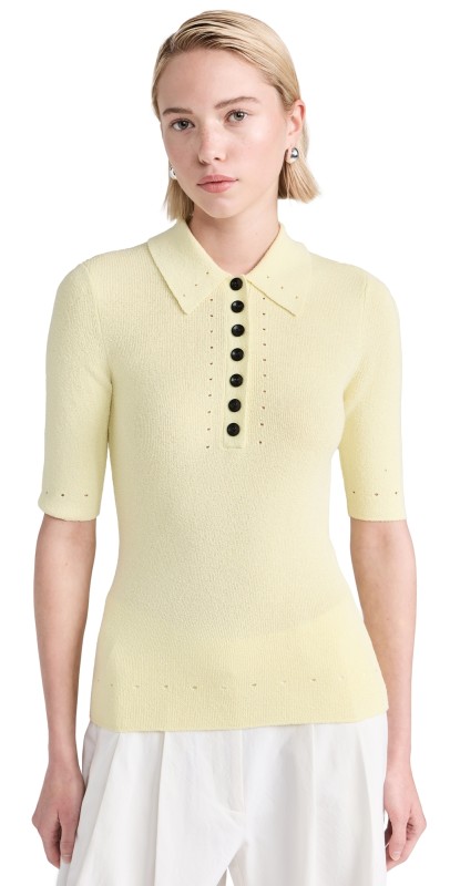 Proenza Schouler White Label Spencer Blouse In Boucle Viscose Citrine