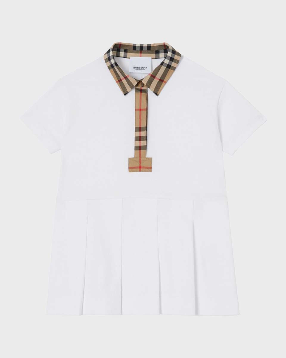 Girl's Sigrid Vintage Check Polo Shirt Dress, Size 12M-2